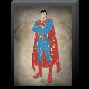 DC Comics, Printed Glass "Superman" Words in shadowbox frame   566954125